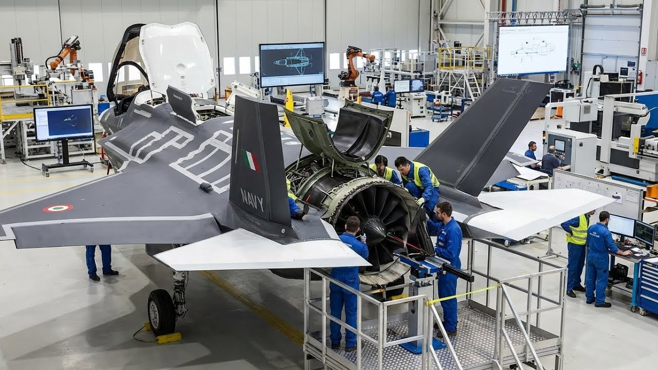 Inside the F-35B Factory: Italian Navy Lift Fan Composite Vanes & Precision Alignment