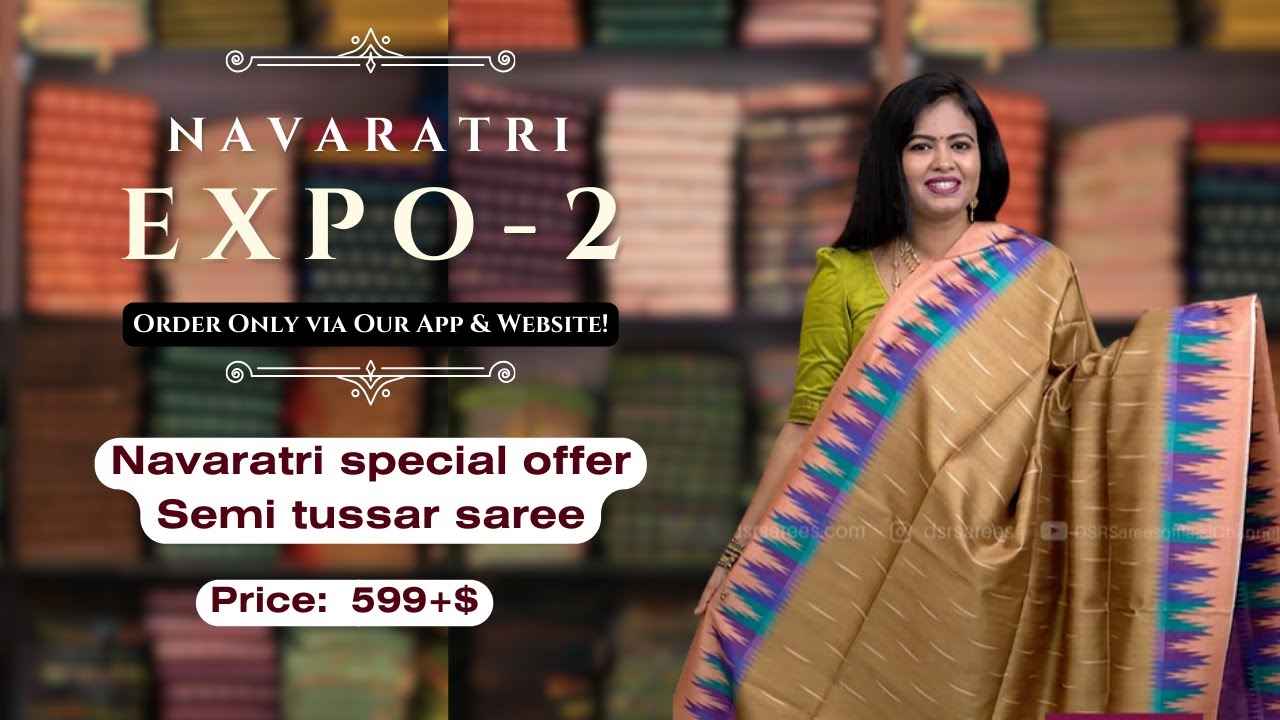 Navaratri special offer Semi tussar saree  @599+$| www.dsrsarees.com