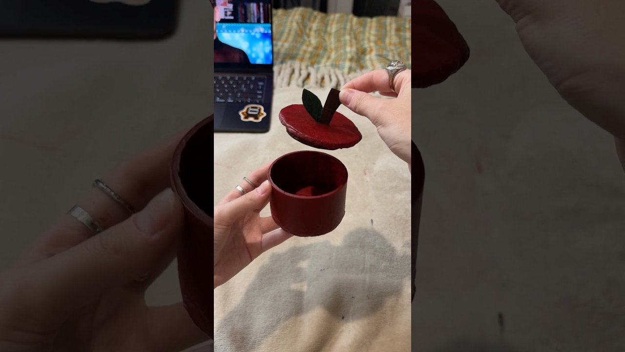 #diy paper jewellery box🍎  apple paper box