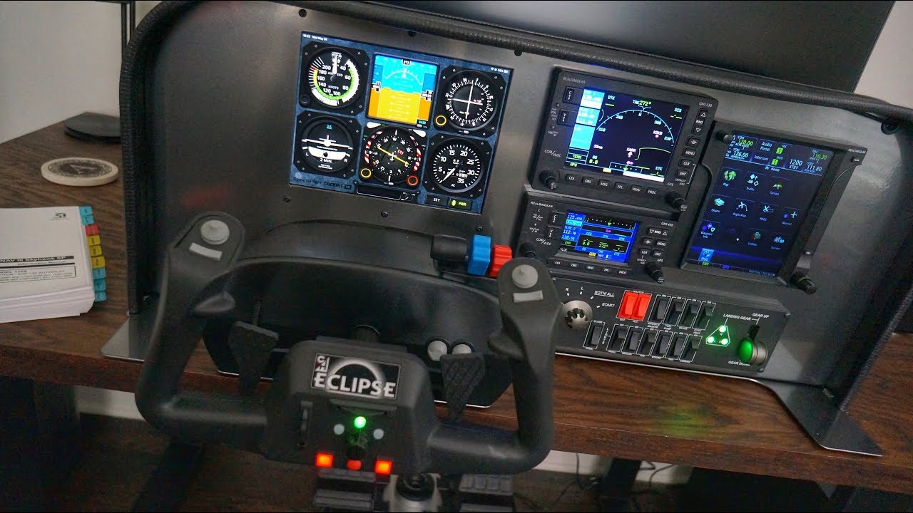 SIMPLE Home Flight Sim Panel | RealSimGear | CH Eclipse Yoke | RemoteFlight Cockpit HD