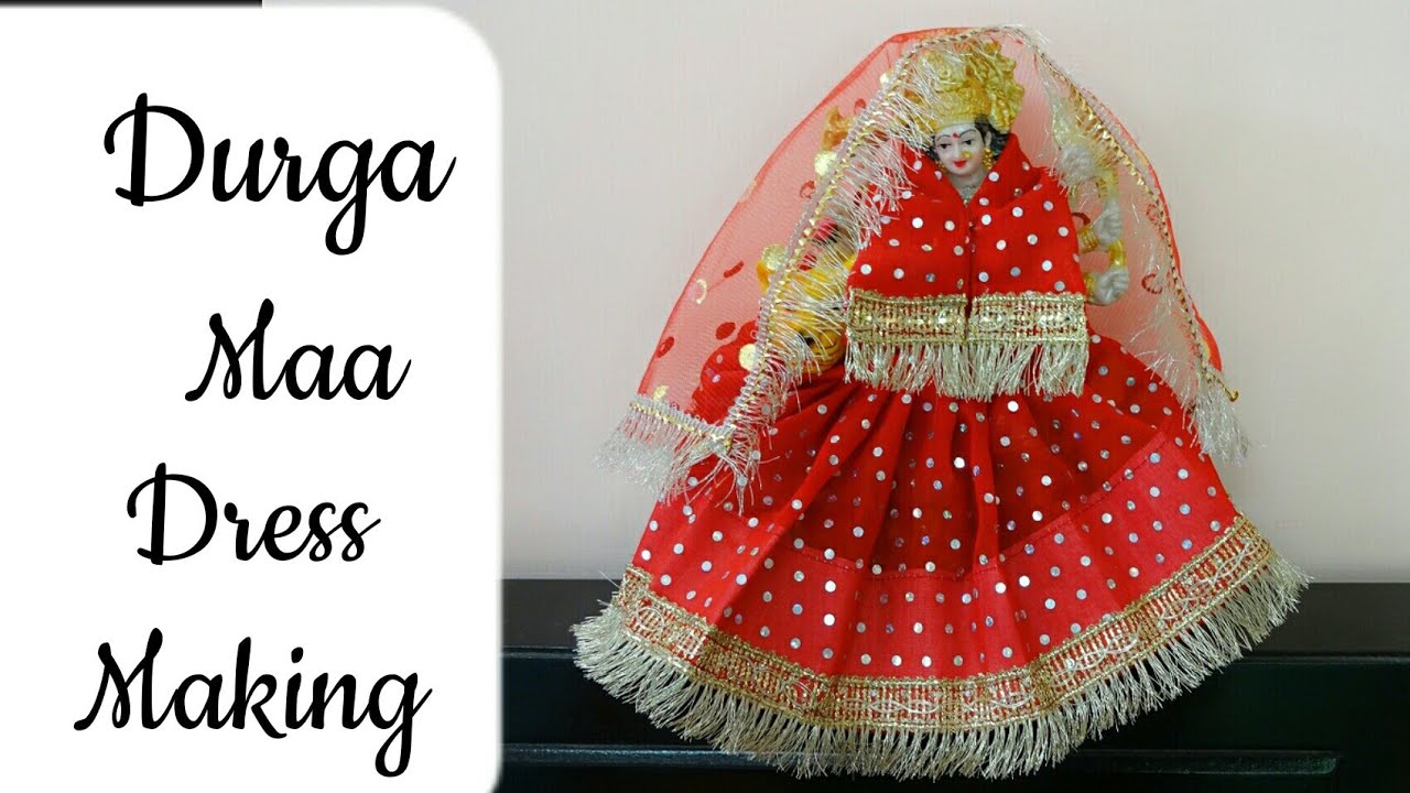 DIY How to make Lehenga Chunri for Mata Rani/Durga Ji Dress/ Durga Maa Lehenga Chunri For Navratri