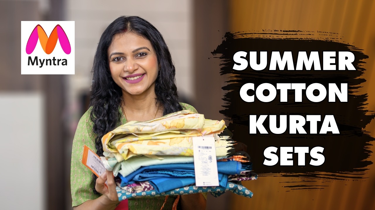Myntra Summer Cotton Kurta Set Haul | Kurta Sets for Summer | Myntra Haul
