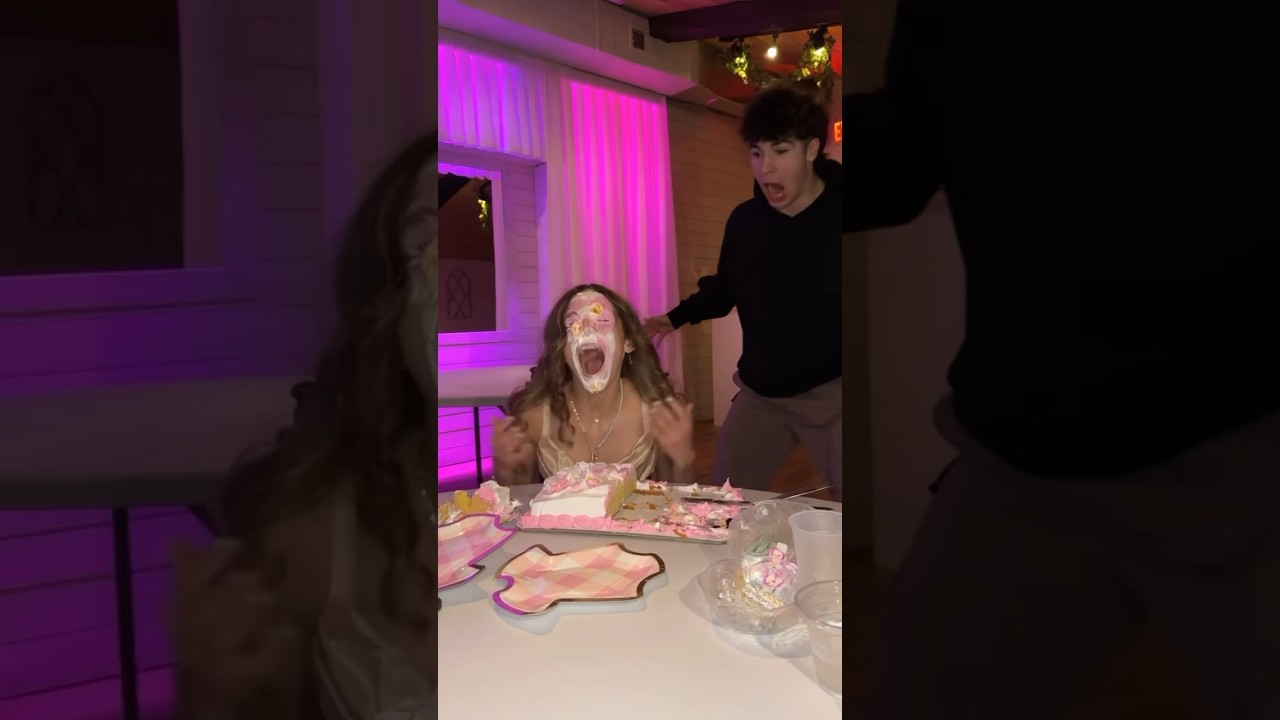I smashed her face into the cake&hellip; 🤣 #shorts