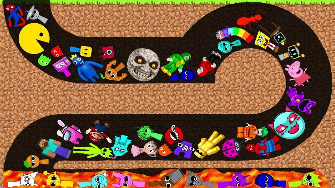 Stickman Vs Sprunki Vs Mario Vs Italian brainrot Vs Sonic Vs Pacman  - Stickman Survival Lava Day285