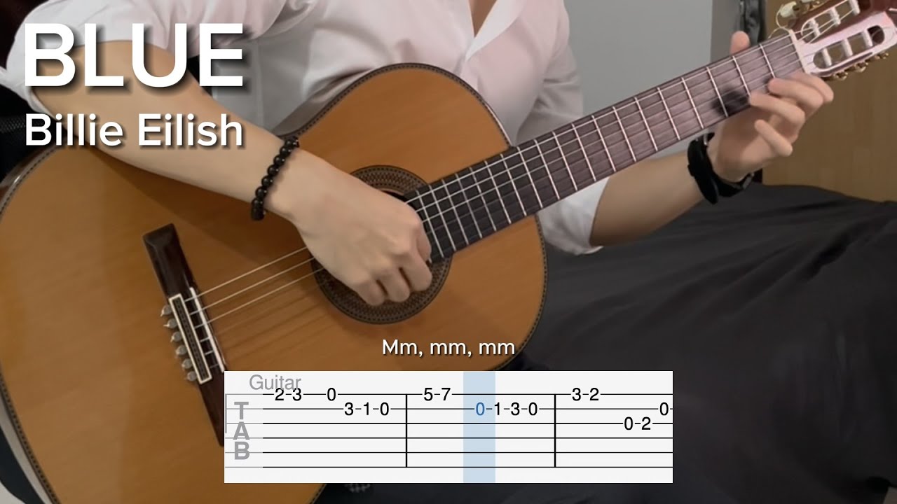 BLUE by Billie Eilish (EASY Guitar Tab)