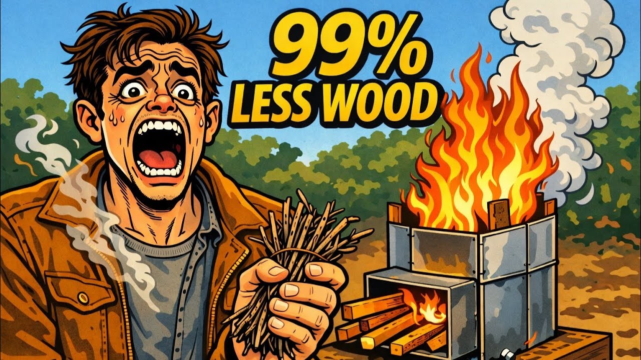 DIY Rocket Stove That Uses Almost No Wood | Full Build Guide for Off-Grid Cooking & Survival