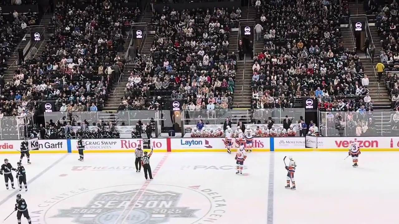 New York Islanders away goal at Delta Center