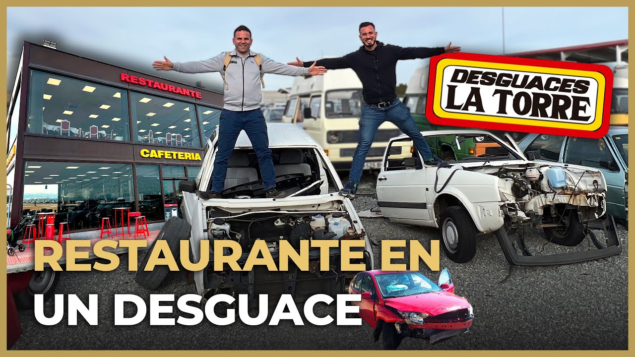 Comiendo con ANGEL GAITÁN - el MECÁNICO de TIKTOK en el DESGUACE MÁS GRANDE del MUNDO!!