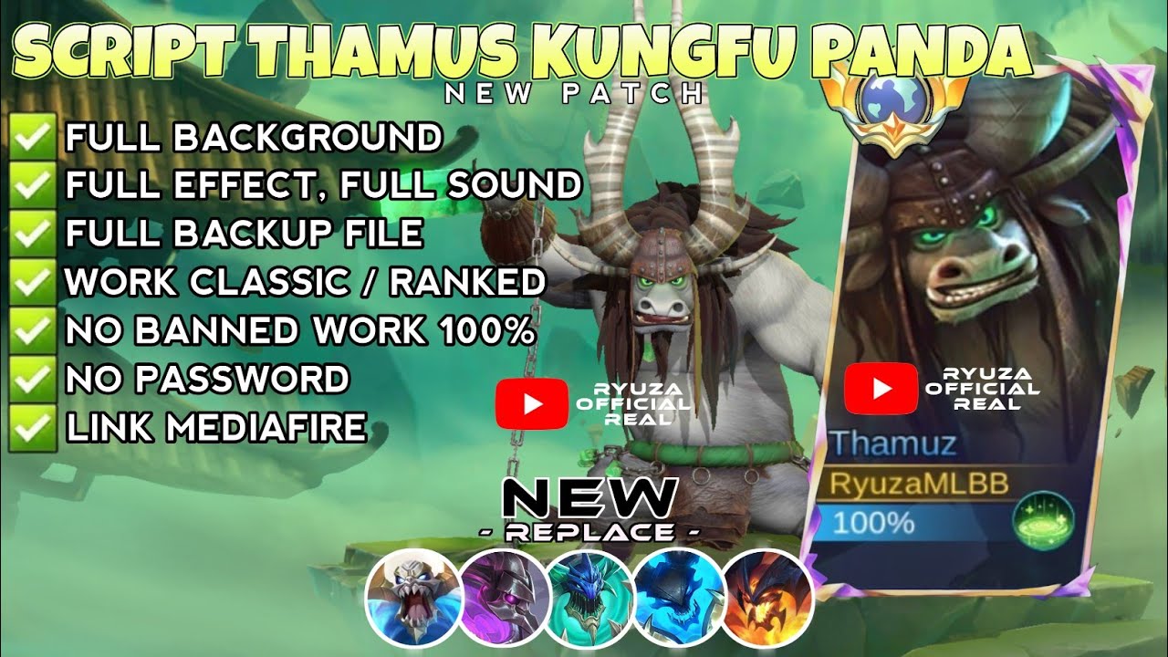 Script Skin Thamuz Kungfu Panda - General Kai No Password | Full Effect Voice | Patch Terbaru 
