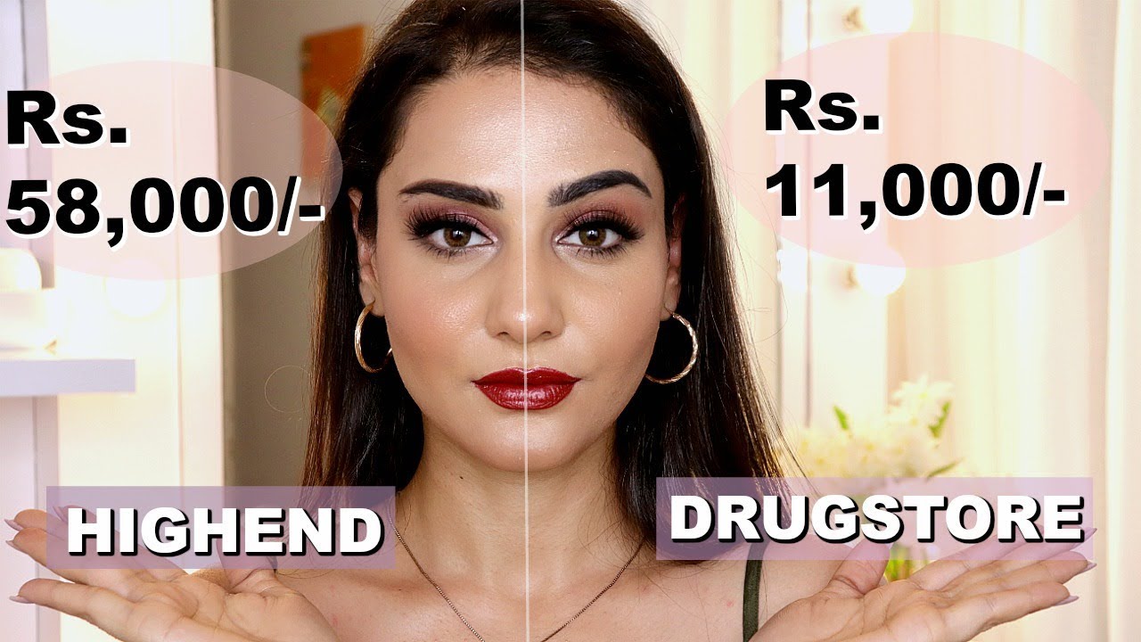 FULL FACE HIGHEND VS DRUGSTORE MAKEUP TUTORIAL | DUPES | SIMMY GORAYA