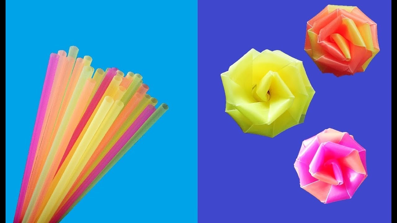 Drinking Straw Craft | Drinking Straw Flowers | DIY Drinking Straw Flower| Drinking Straw Rose