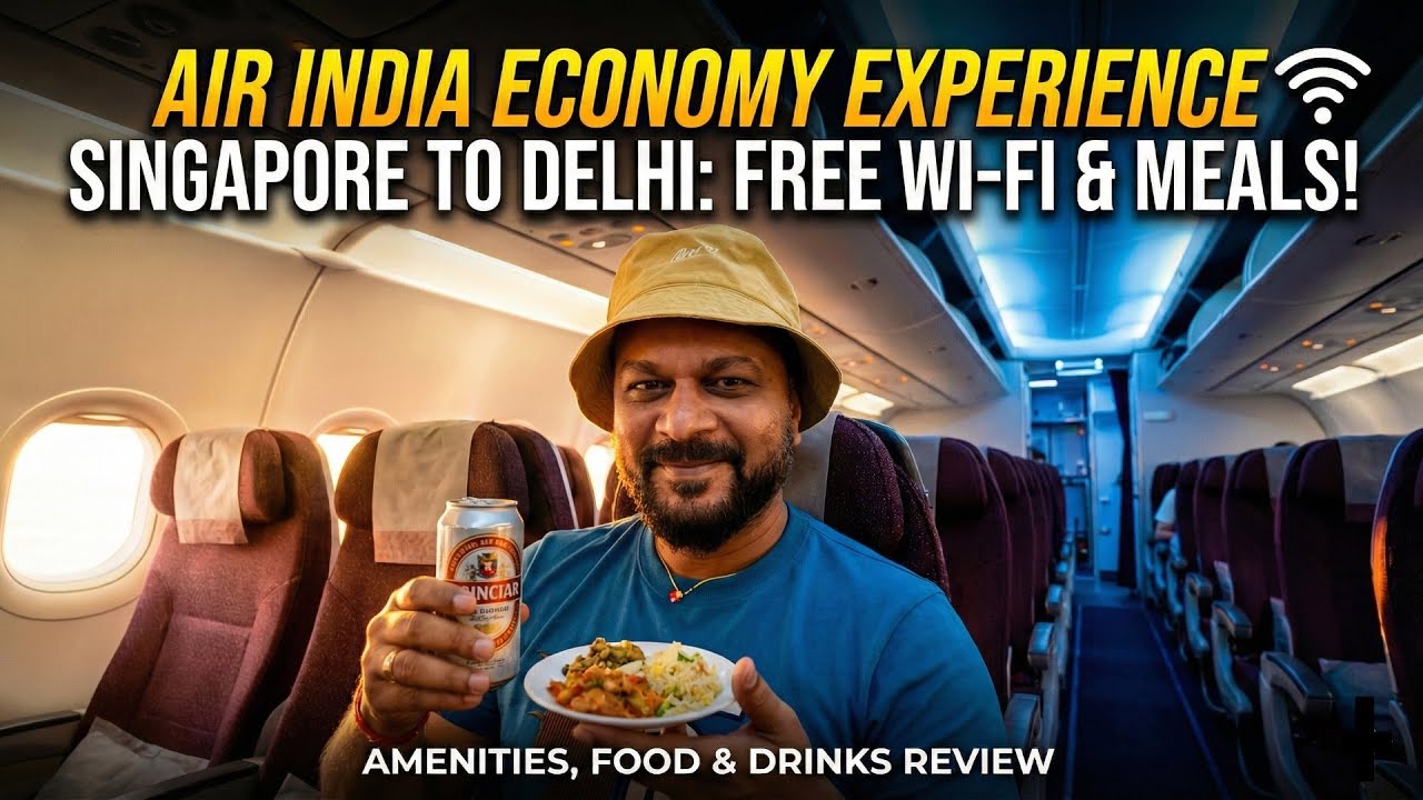 Air India AI-382 Review: Singapore to Delhi Economy Class | FREE Alcohol and WI-FI in Economy? 🍺 🛜