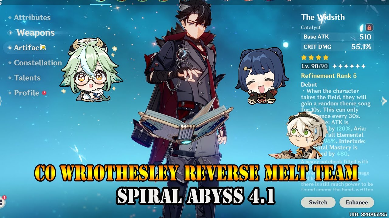 C0 WRIOTHESLEY REVERSE MELT TEAM - TOP HALF [SPIRAL ABYSS 4.1]