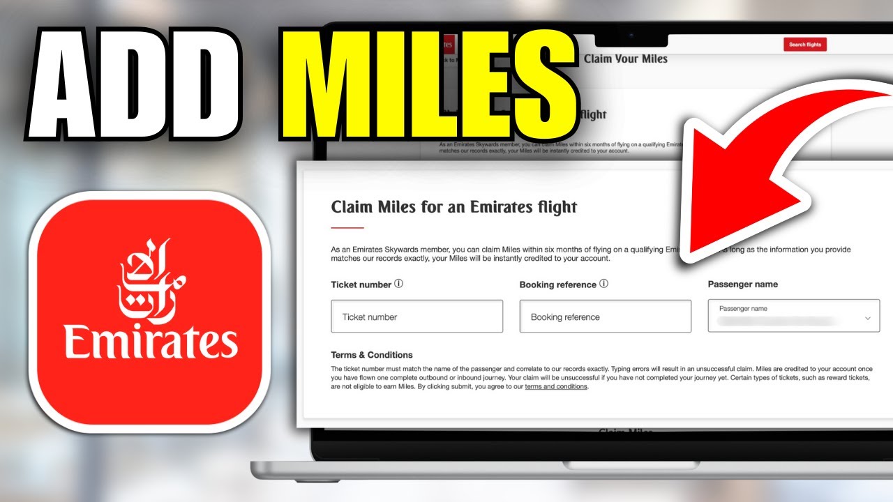 How To Add Emirates Skywards Miles After Flight