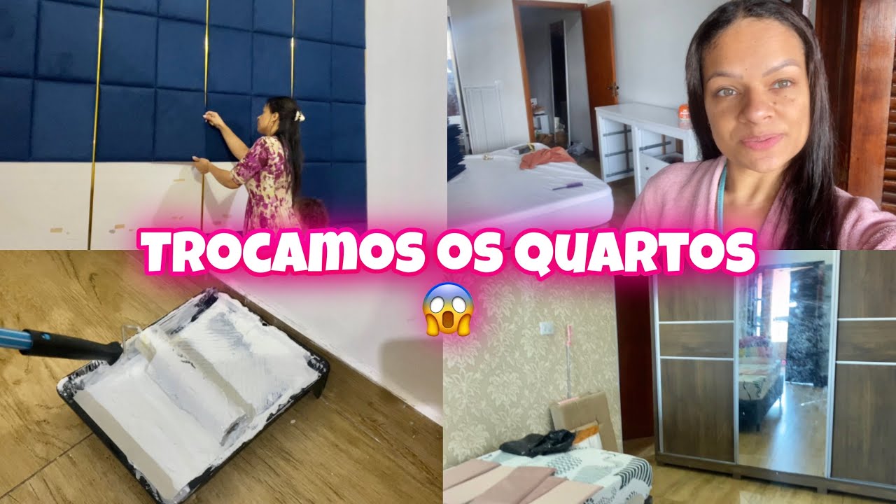 MUDANÇA - TROQUEI DE QUARTO COM MINHAS FILHAS - PINTEI E MUDEI TUDO DE LUGAR - 