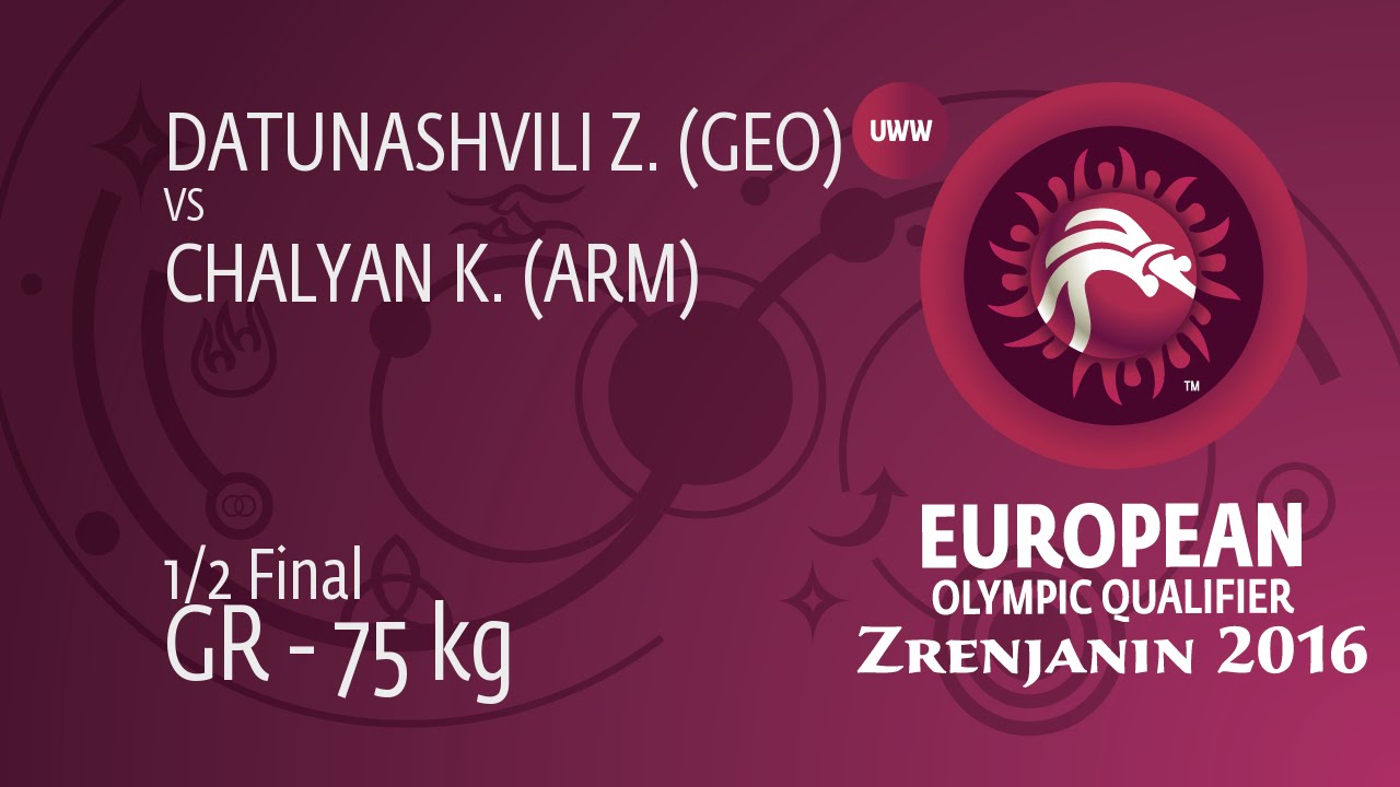 1/2 GR - 75 kg: Z. DATUNASHVILI (GEO) df. K. CHALYAN (ARM), 2-1