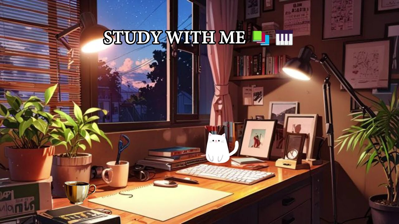 50 - minutes STUDY WITH ME 📚🌿| Calms Piano 🎹| Pomodoro 50/10 🌿🌱