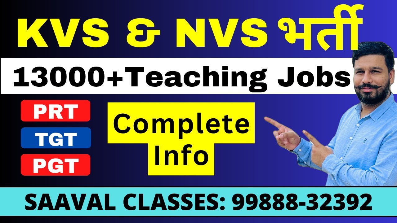 KVS NVS Recruitment 2025 Official Notification | PGT TGT PRT Vacancy