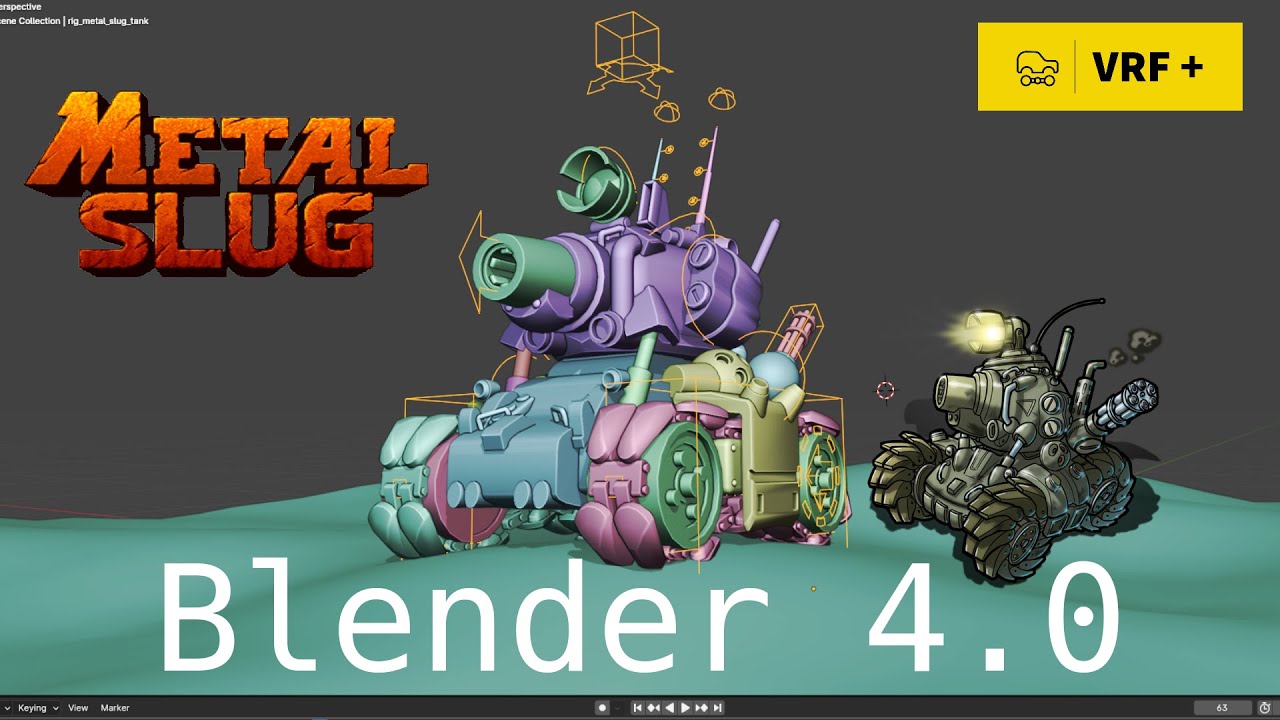 Rigging Tutorial Metal Slug Tank in blender 4.x #blenderaddons