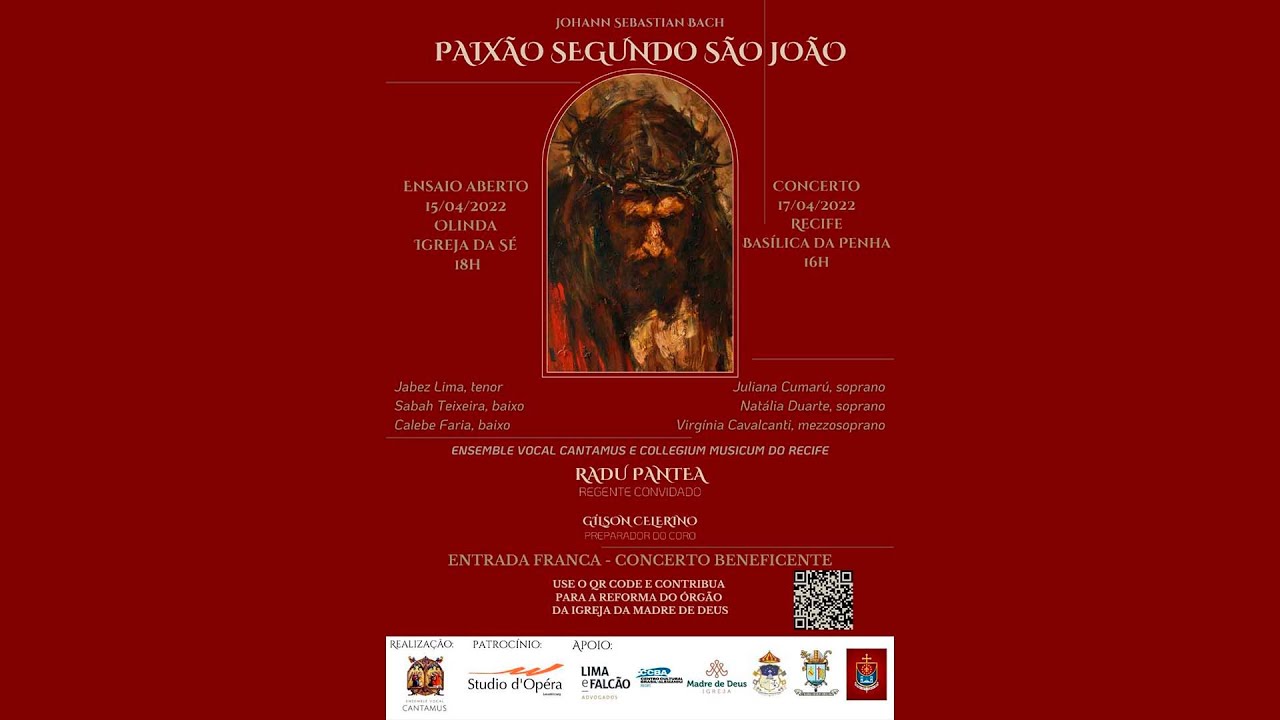 Concerto “Paixão segundo São João” Recife-PE, 17 de abril de 2022