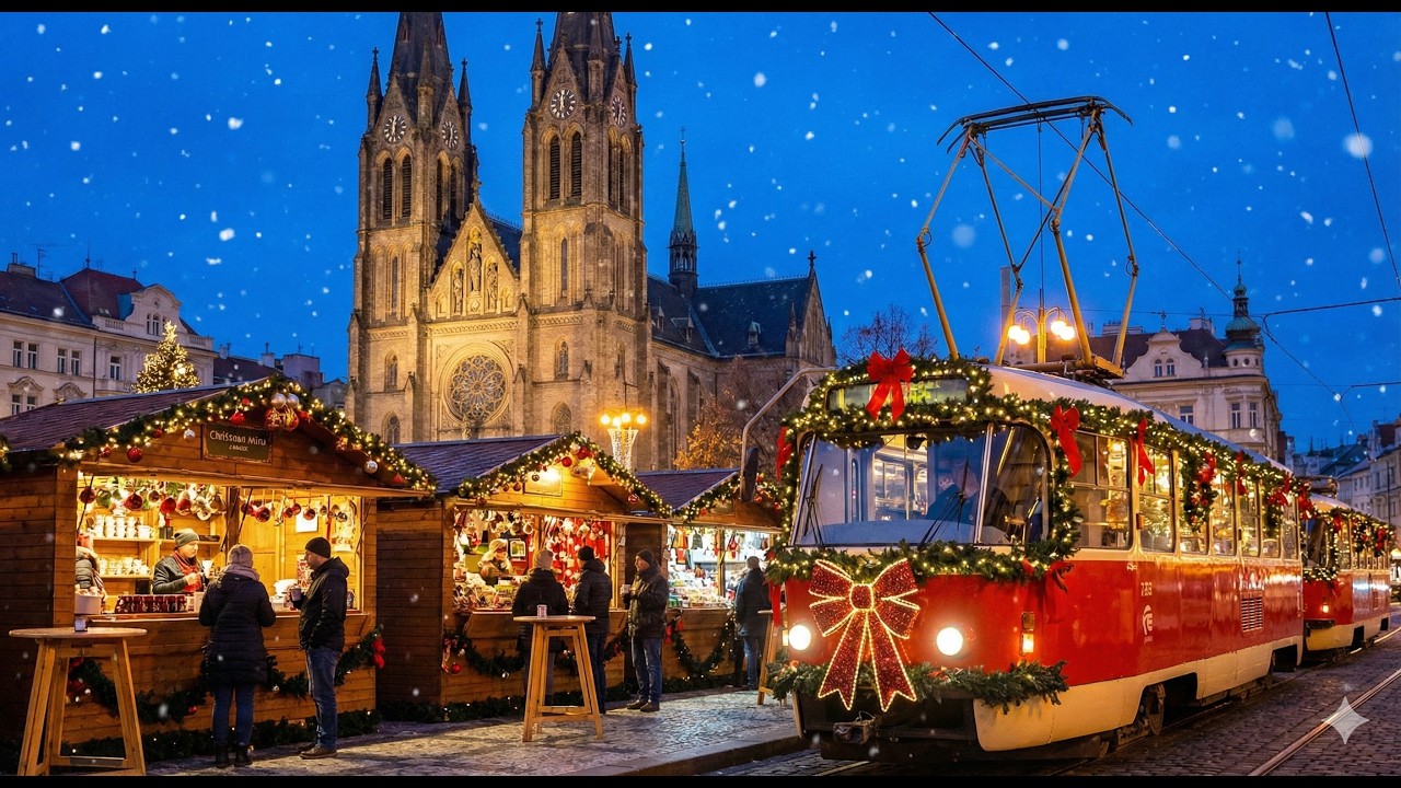 PRAGUE CHRISTMAS MARKET AMBIENCE 🎄 Magical Evening Walk