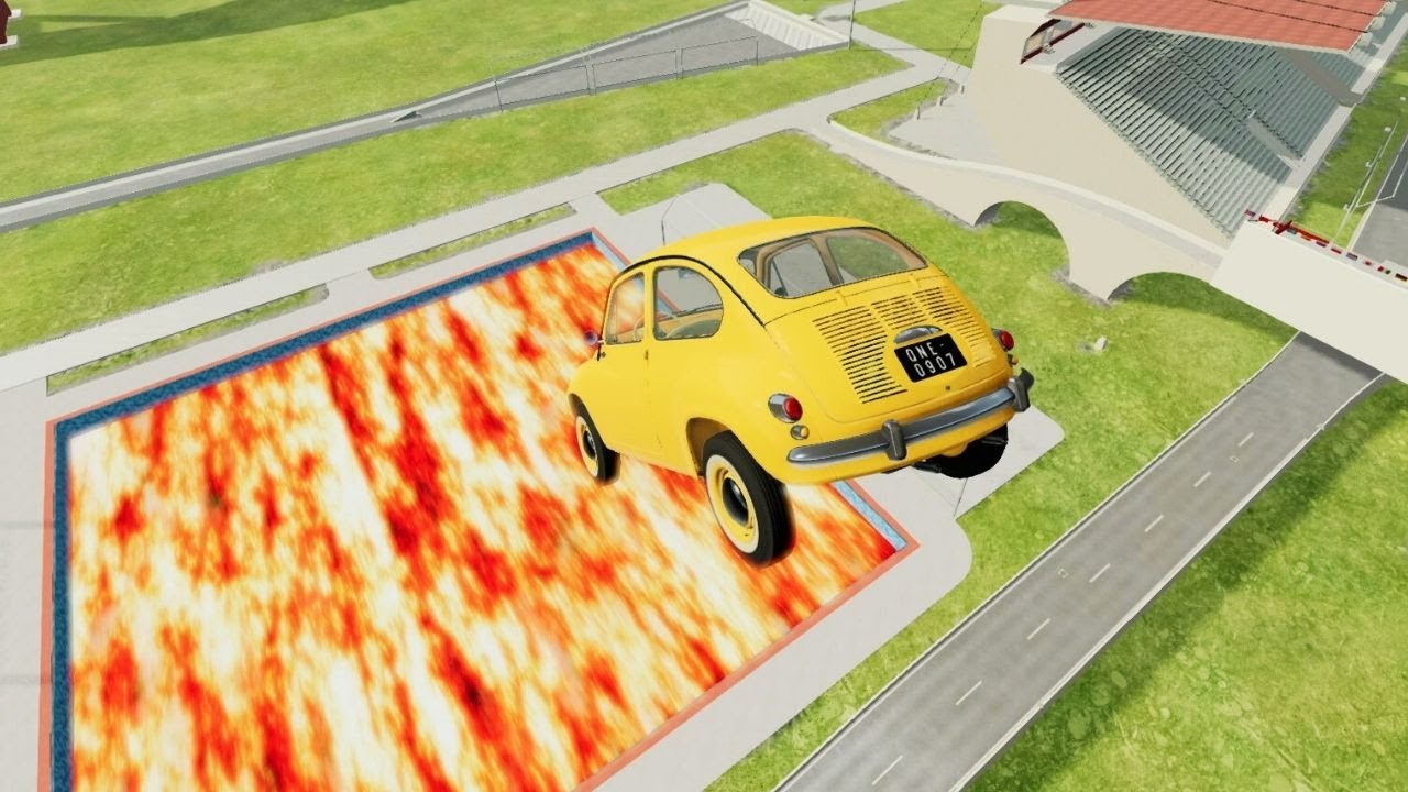 Cars Jumping Into A Lava Pool - 2 -BeamNG.drive