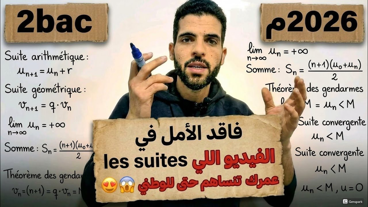 2bac || فاقد الأمل في les suites ملخص+ تمرين مهم✅رياضيات هيا تمارين ✅+كل جواب نعقل عليه بلاما نحفظو 