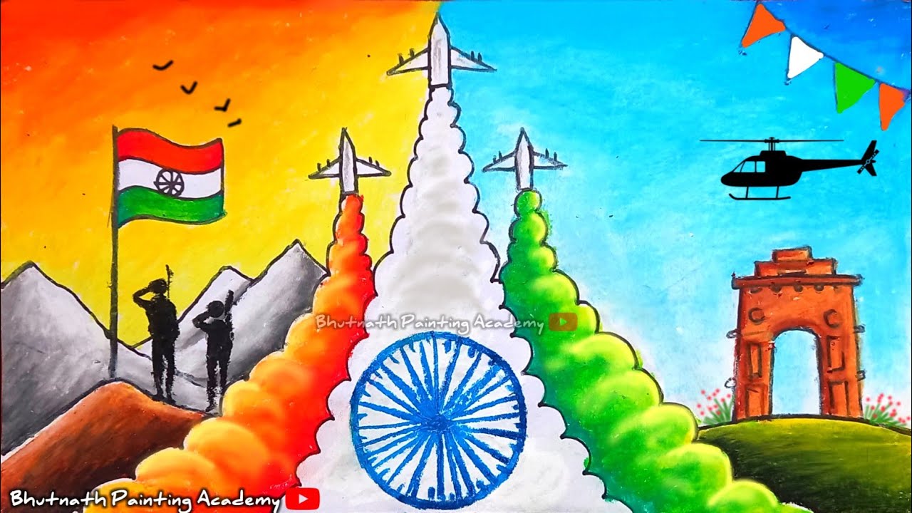 happy independence day drawing with colour|| Indian Army poster drawing ||Kargil Vijay Diwas