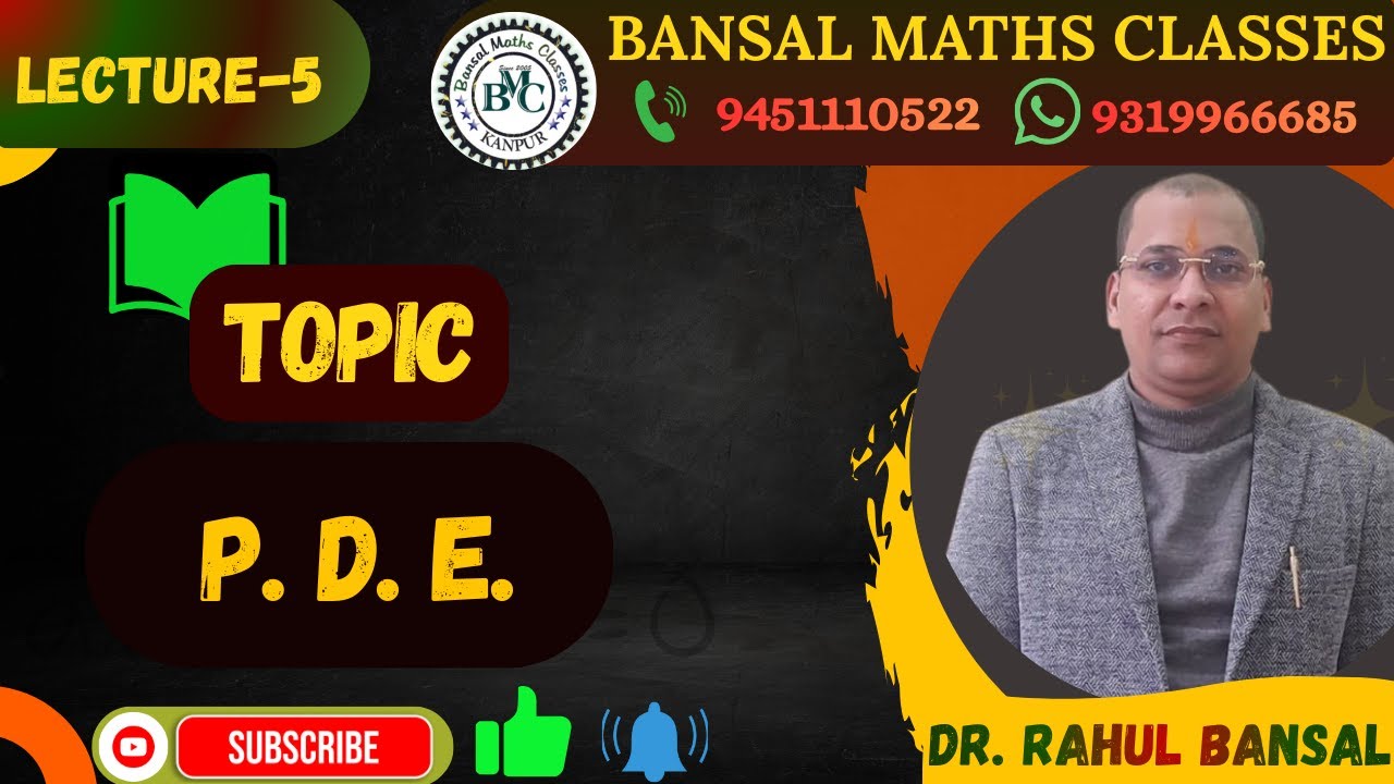 LECTURE 05  P.D.E.  {LINEAR P.D.E.  WITH CONSTANT COEFF. } #bsc #mathematics #netjrf #iasmains