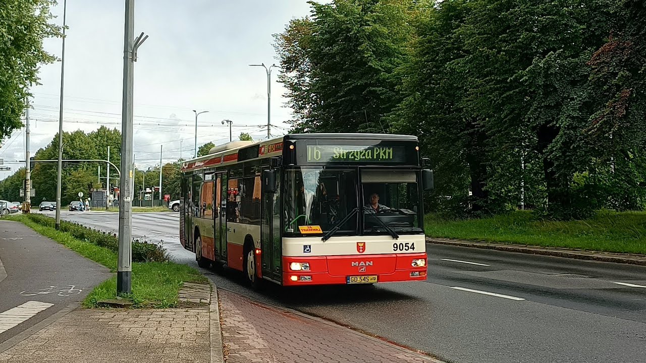 🎵Voith🎵 | [Najlepsze Numery / PKS Gdańsk] MAN NL283 #9054 - linia T6, kier. Strzyża PKM (cała trasa)
