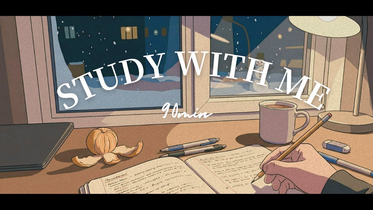 深夜の集中タイム⛄| Study with ME 90min | ポモドーロタイマー 25+5 | タイマー付き⏰ #studywithme