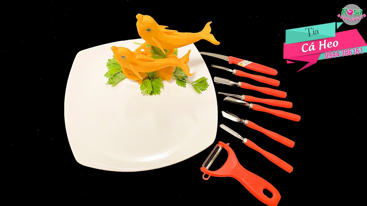 HƯỚNG DẪN TỈA CÁ HEO BẰNG BÍ ĐỎ ĐẸP MẮT VÀ DỄ LÀM