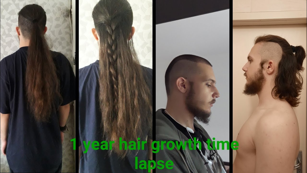 1 year hair growth time lapse (men) (mohawk)