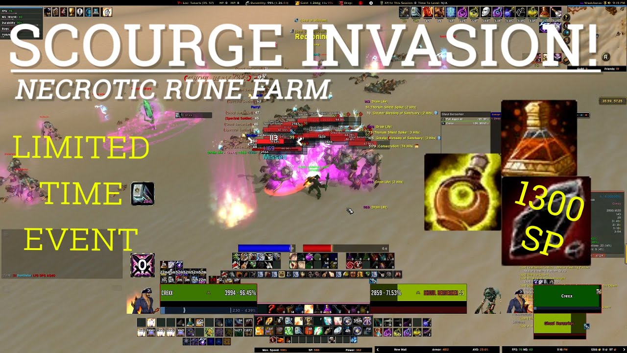Paladin AoE // Scourge Invasion (Phase 6) // 1300 SP vs. Undead // Classic WoW
