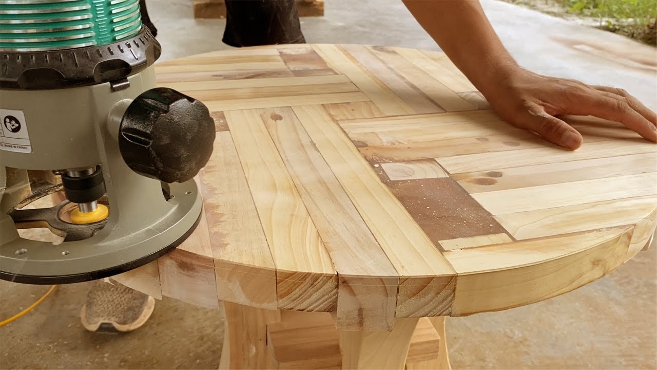Scrap Wood Project Ideas // How to Build a DIY Round Table - Coffee Table