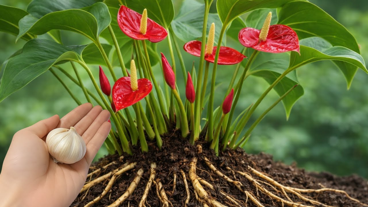 Just Garlic! Make Anthurium Stronger and Bloom All Year