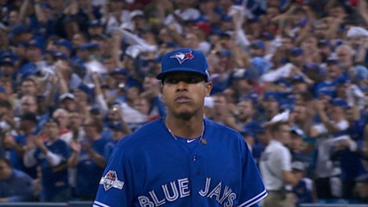 TEX@TOR Gm2: Stroman strikes out five over seven-plus