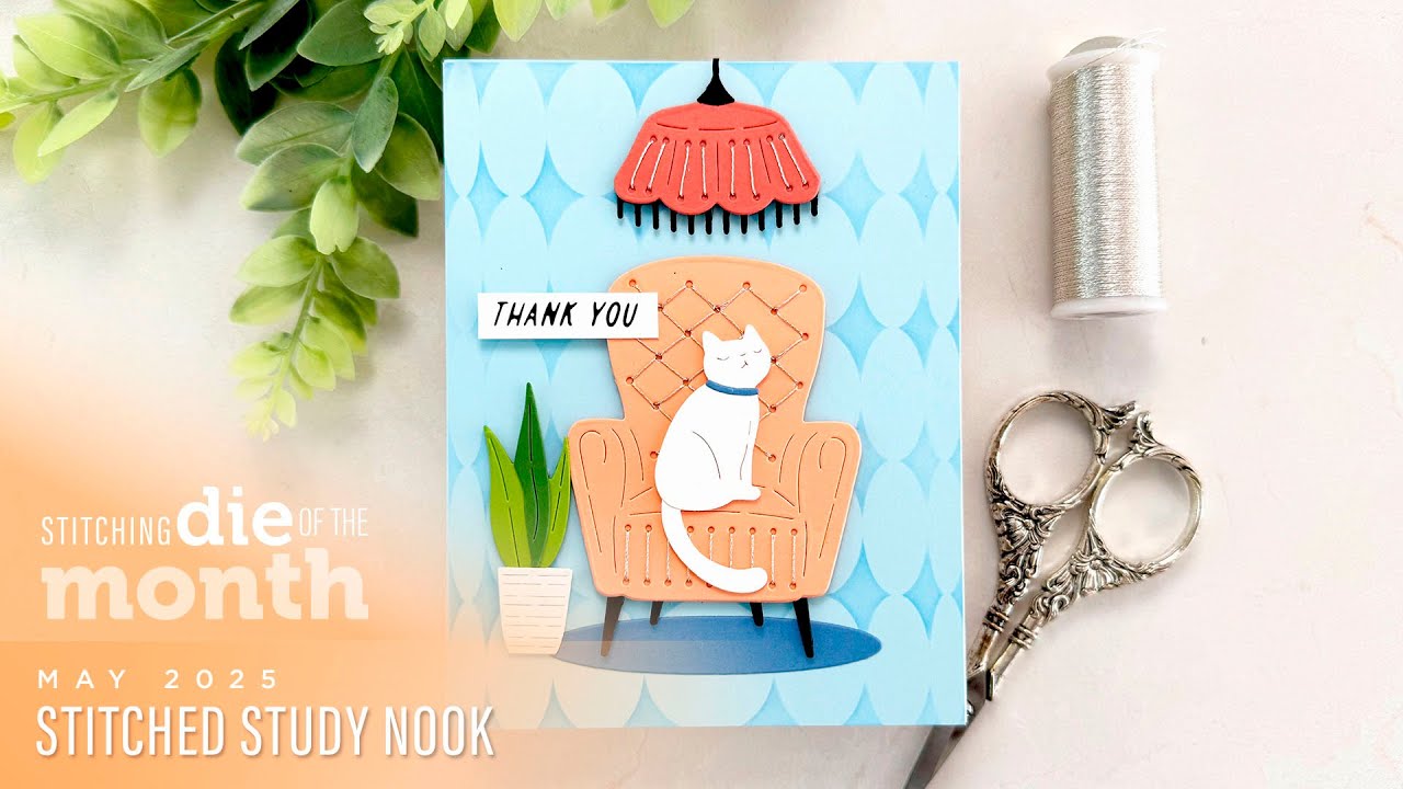 Spellbinders May 2025 Stitching Die of the Month – Stitched Study Nook