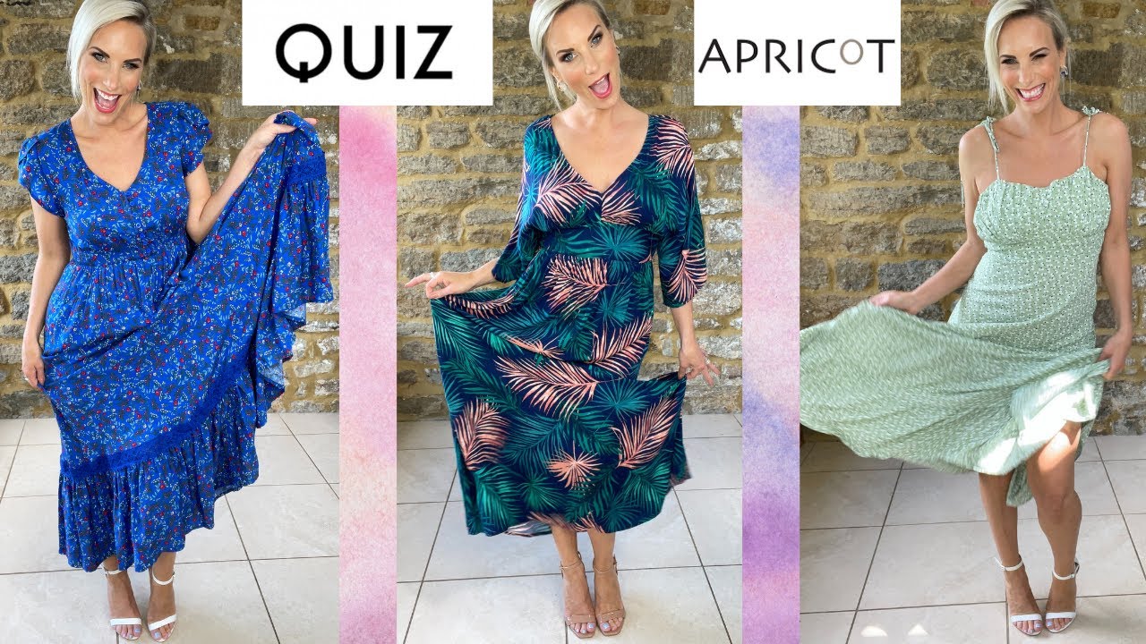 QUIZ V. APRICOT HAUL TRY-ON SUMMER DRESSES HIGHSTREET MAXI NEW ARRIVALS SALE ILLAMASQUA NIP+FAB