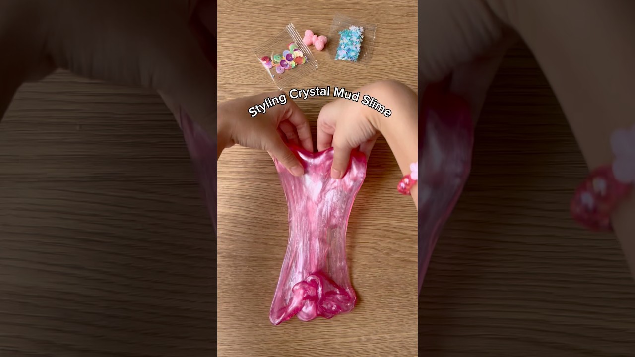 Styling Crystal Mud Slime 🎀⭐️💎 #diy #artandcraft #slime