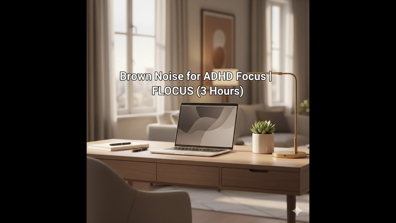 Brown Noise Music for ADHD Focus No Vocals |  Deep Work, Study, Flow State |  FLOCUS (3 Hours)
