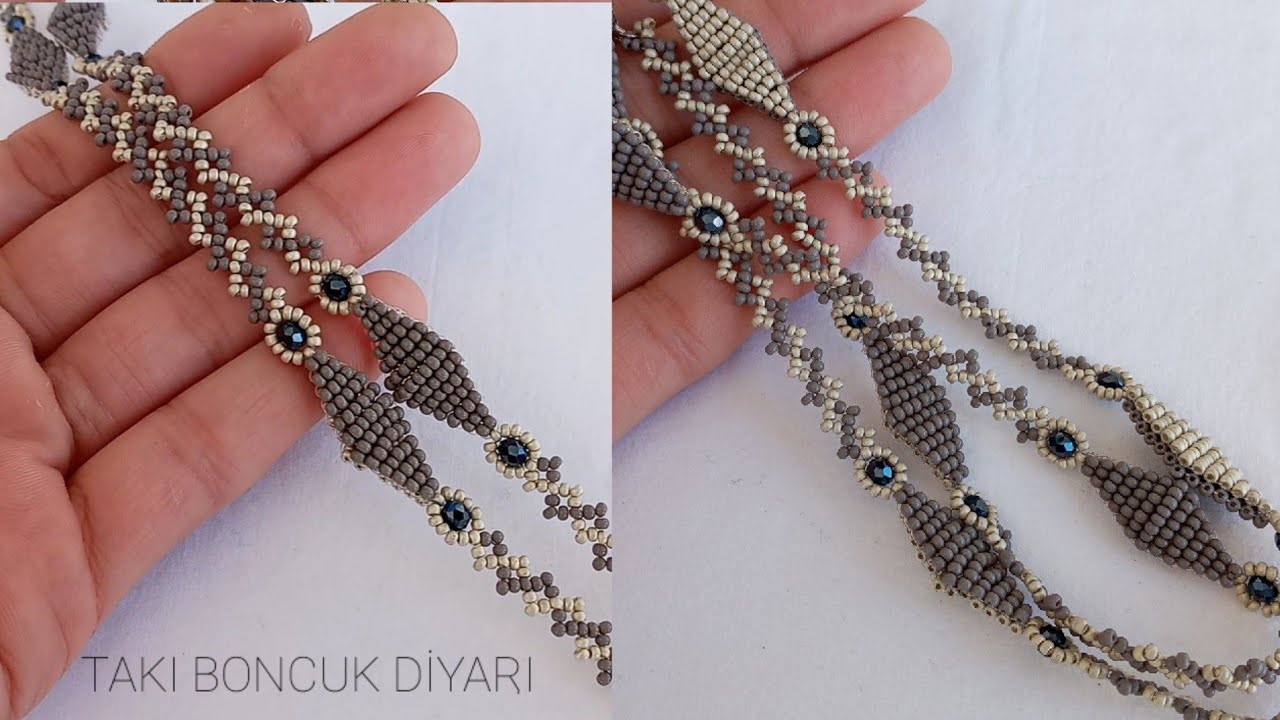 Çift Yönlü  Boncuklu Uzun Kolye Yapımı / nasıl yapılır? /Beaded Long Necklace with Motif