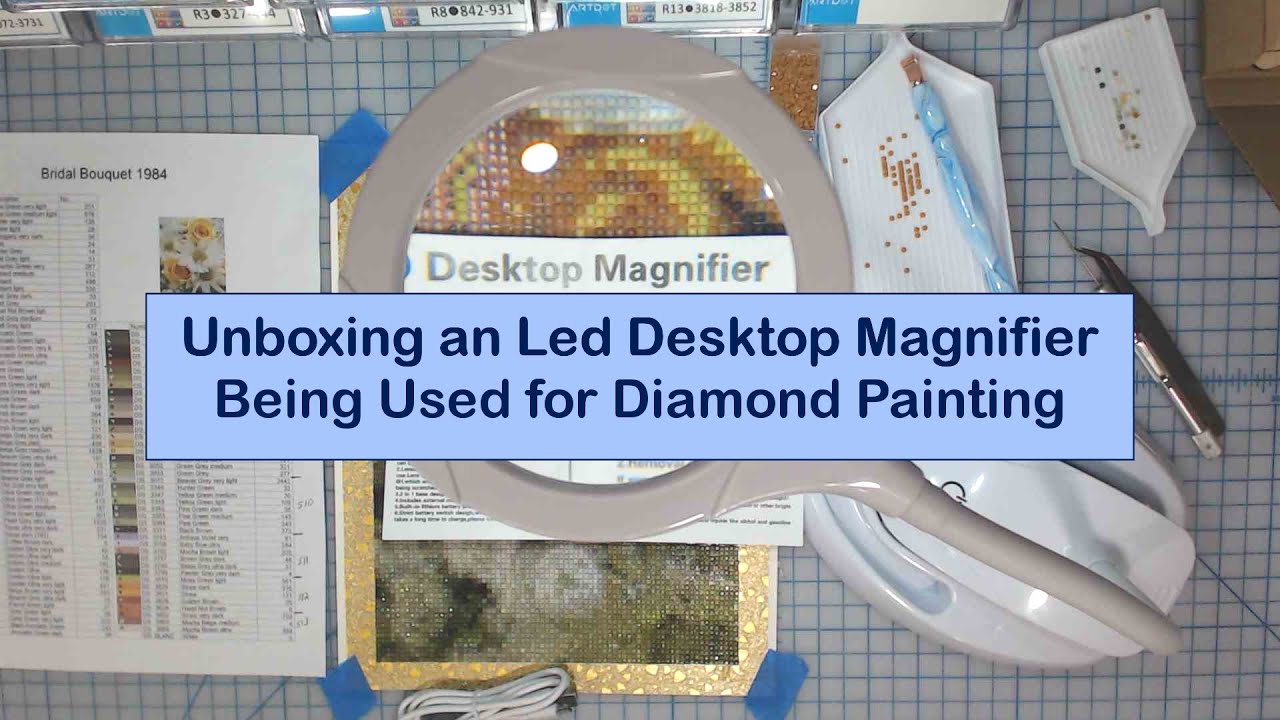Unboxing an Led Desktop Magnifier Being Used For Diamond Painting