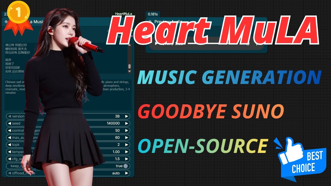 Comfyui +  HeartMuLa Model  AI สร้างเพลงฟรีที่ดีที่สุดตอนนี้ 🔥
