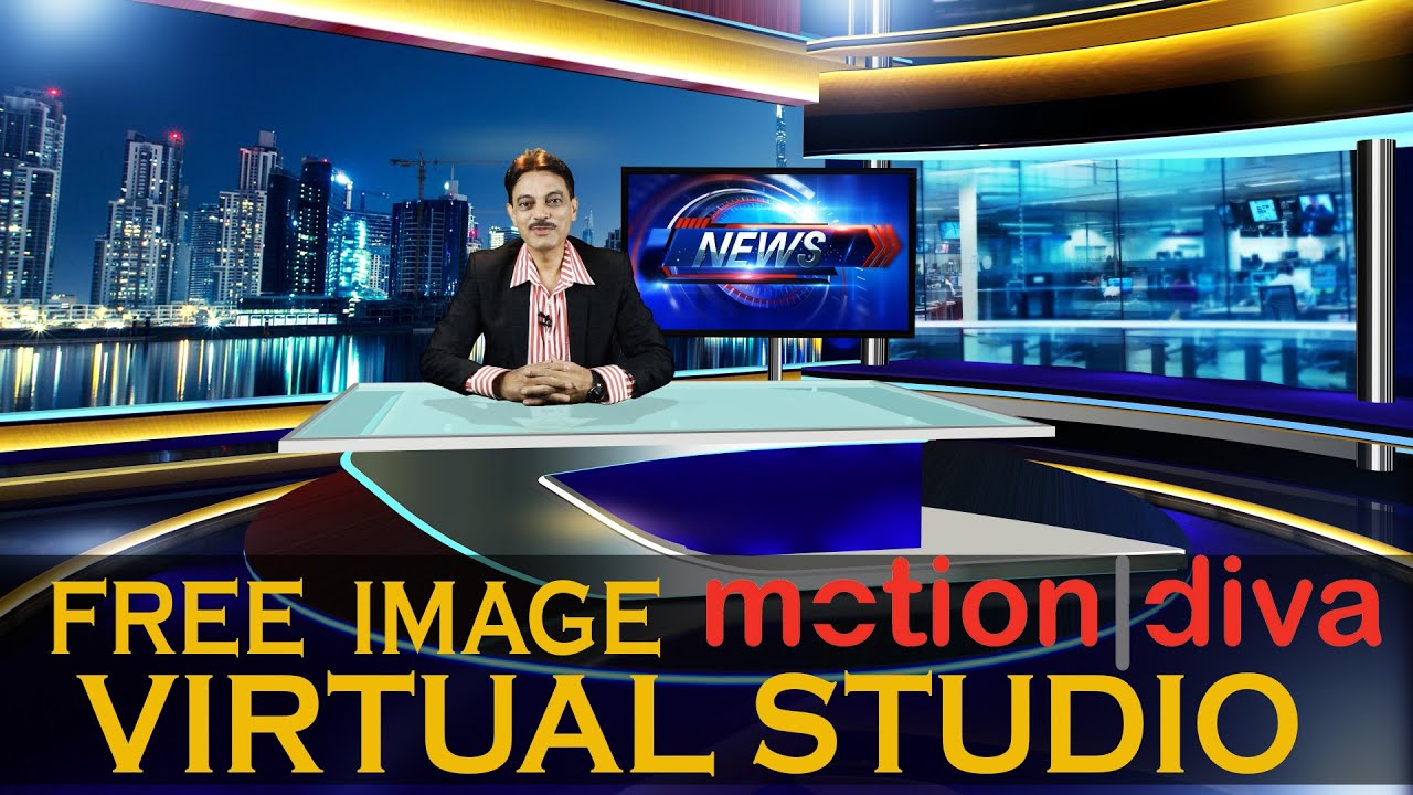 Free Image Virtual Set Template tv studio news