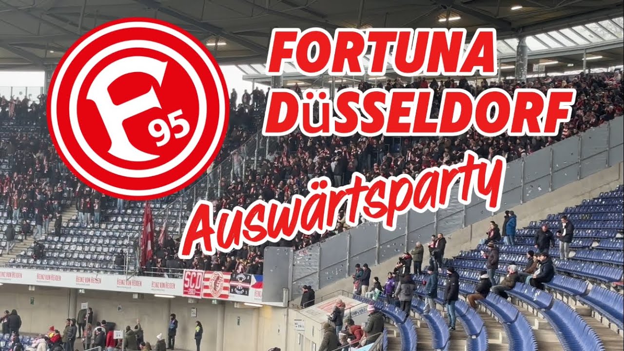 Die Ultra Fankurve der Fortuna aus Düsseldorf feiern eine Auswärtsparty! 
