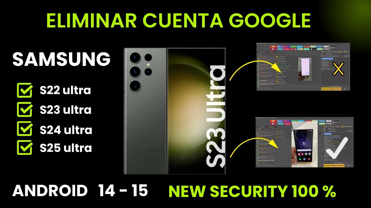 Eliminar Cuenta de Google Samsung Galaxy S23 Ultra /Android 14-15-16 / FRP BYPASS UnlockTools/100%