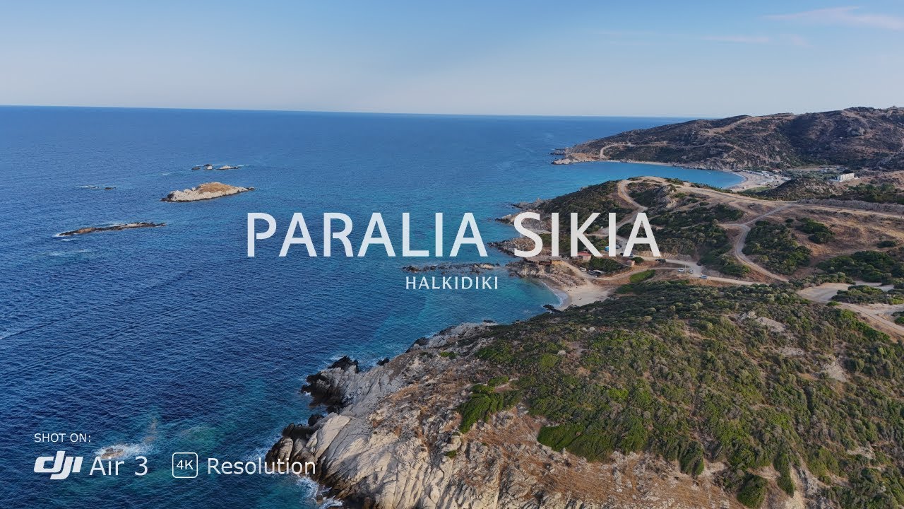 Paralia Sykia Beach, Halkidiki, Greece 4K - Scenic Aerial Cinematic