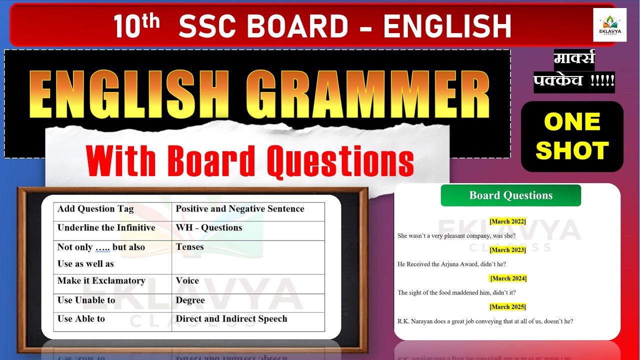 English Grammer Topics 🔥| With all PYQ's solutions| 10th English Grammer| Easy Marks| Mission 70+
