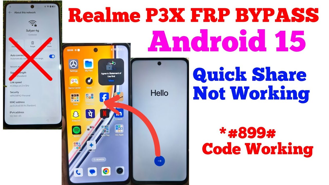Realme P3X 5G Frp Bypass Android 15 Latest Update 100% Working All Realme Frp Bypass Realme P3 Frp